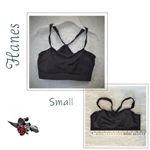🍃 Hanes Teen Girl Junior Bra Black Stretch Athletic
